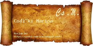 Csáki Marina névjegykártya